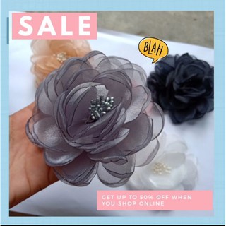 Hoa trà lụa cài áo , cài váy trơn cao cấp