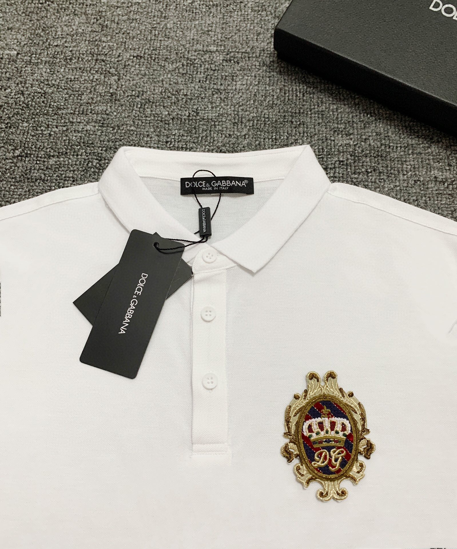 D0LCE & GABBA Summer 2020 badge embroidered short-sleeved men's polo shirt, pure cotton, no ball