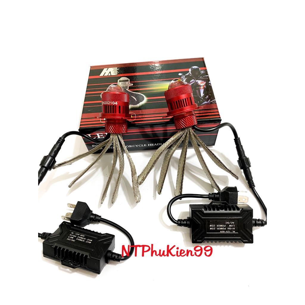 Đèn Pha Led RUBY Bi Cầu Mini 2 Mầu Đuôi Công Chuyên Ô Tô Xe Máy 2021 Loại 40W