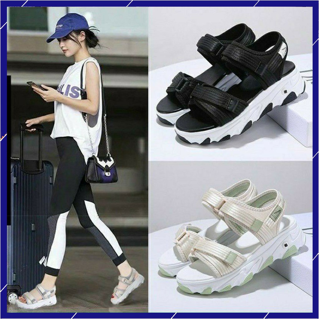 Sandal Nữ 2 Quai Dán Đế Màu