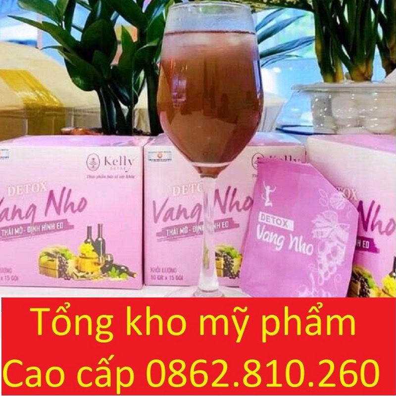 Trà giảm cân vang nho detox , kelly detox giảm cân vị vang nho chính hãng 100%