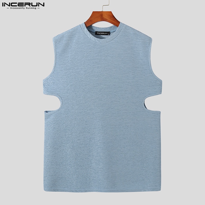 INCERUN Áo Thun Ba Lỗ Màu Sắc Đơn Giản Cho Nam