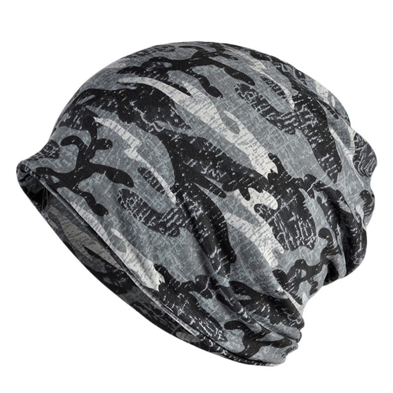 Mũ Trùm Đầu Kiêm Khăn Choàng Cổ 2 Trong 1 Họa Tiết Rằn Ri Giữ Ấm Tai Thời Trang Unisex