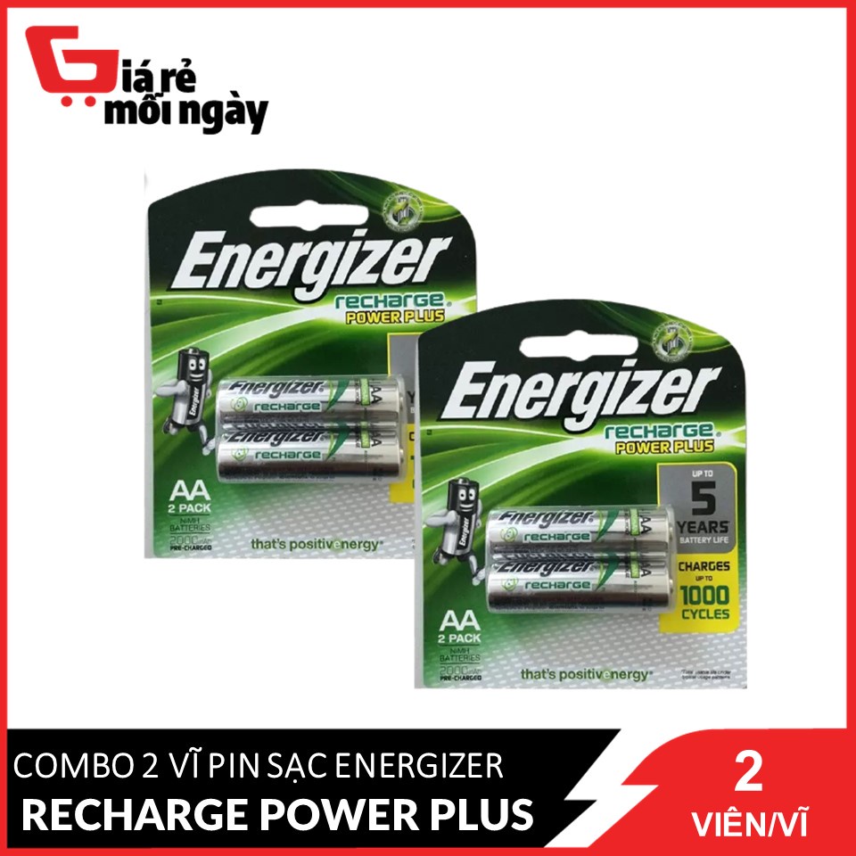 COMBO 2 Vĩ Pin Sạc Energizer Recharge Power Plus (Vĩ 2 Pin)