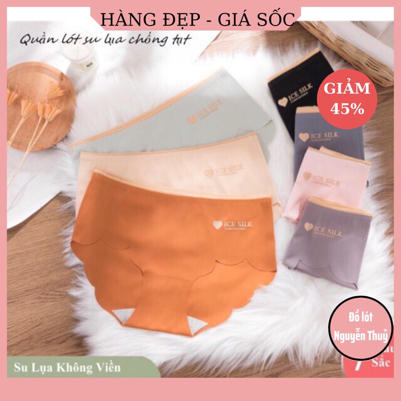 Quần Lót Nữ Su Lụa Viền Sóng Chống Tụt Silk