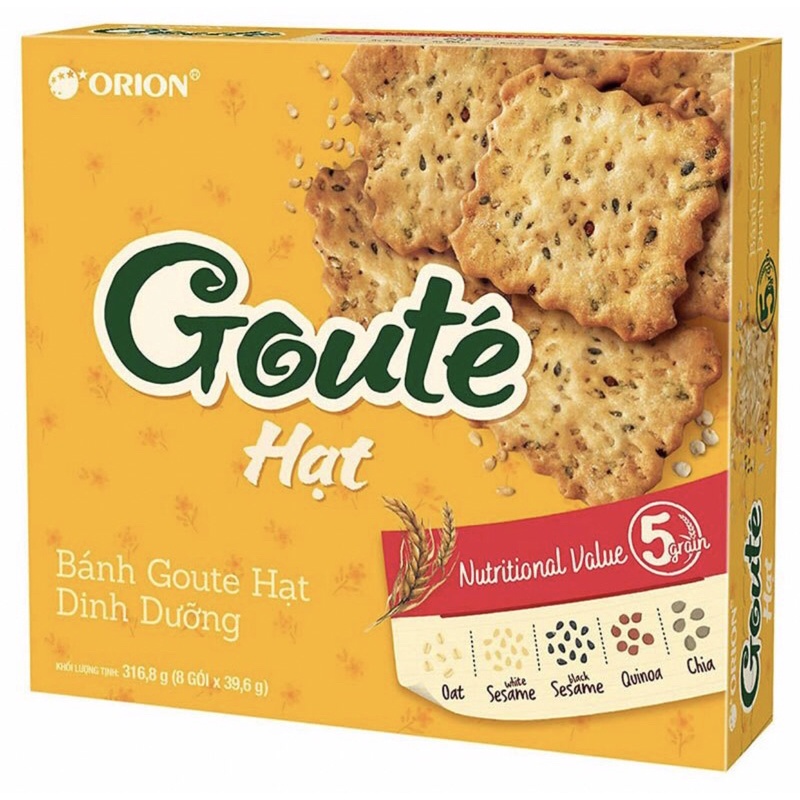 Bánh Hạt Dinh Dưỡng Goute Hộp 316.8G (8 Gói x 39.6G)