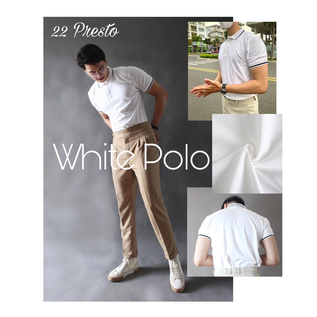 Áo polo Nam cổ bẻ 22PRESTO basic chất liệu thun ngắn tay đủ màu phong cách lịch lãm chống nhăn thoáng mát
