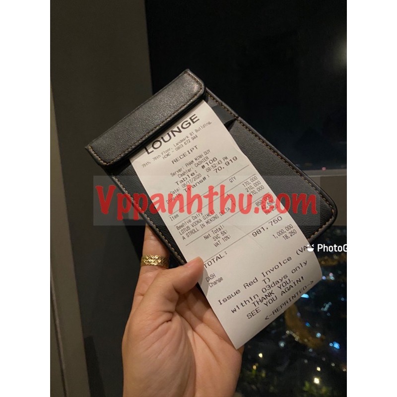 BÌA TAP GHI BILL, KẸP BILL TÍNH TIỀN DA HÍT