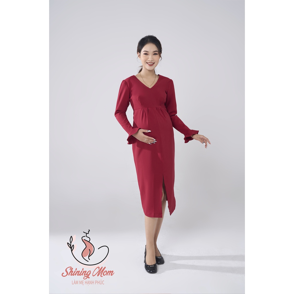 Đầm bầu công sở mùa thu, tay dài, đi làm, đi chơi