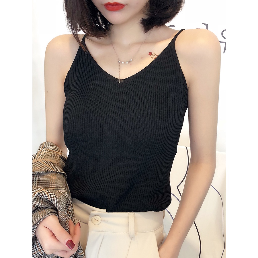 Áo Tank Top Dệt Kim Thiết Kế Đơn Giản Hợp Thời Trang