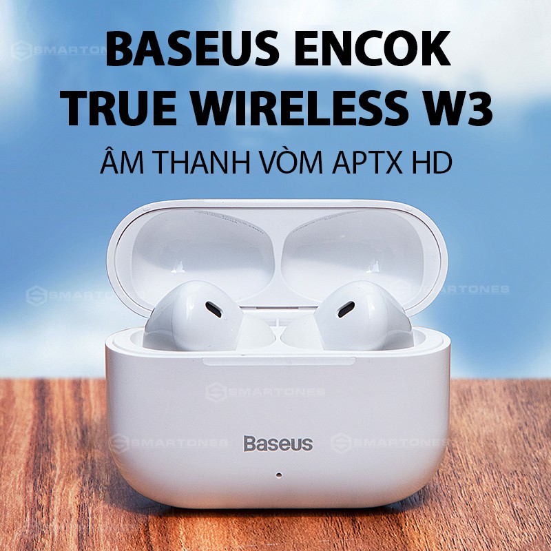 Tai nghe không dây TWS Baseus Encok W3 kết nối Bluetooth V5.0 , thời lượng pin lên đến 25h nghe nhạc