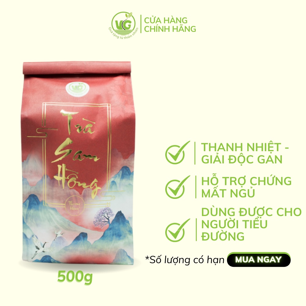 Trà Sam Hồng [THƯỢNG HẠNG] Trà Thảo Dược Thanh Nhiệt Thanh Lọc Mát Gan An Thần Dễ Ngủ Hỗ Trợ Đau Dạ Dày