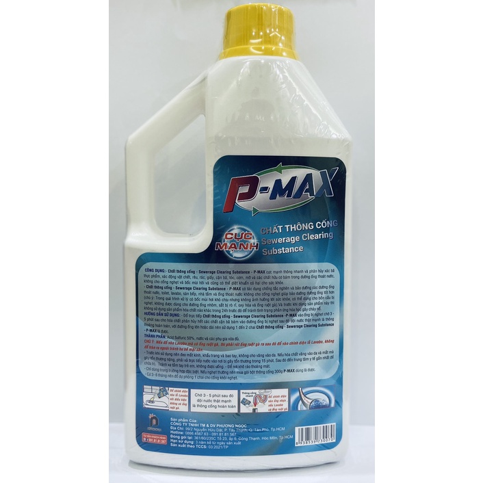 Nước thông cống cực mạnh P-MAX 1,4kg - 5 phút thông thoáng-xử lý mùi hôi hiệu quả