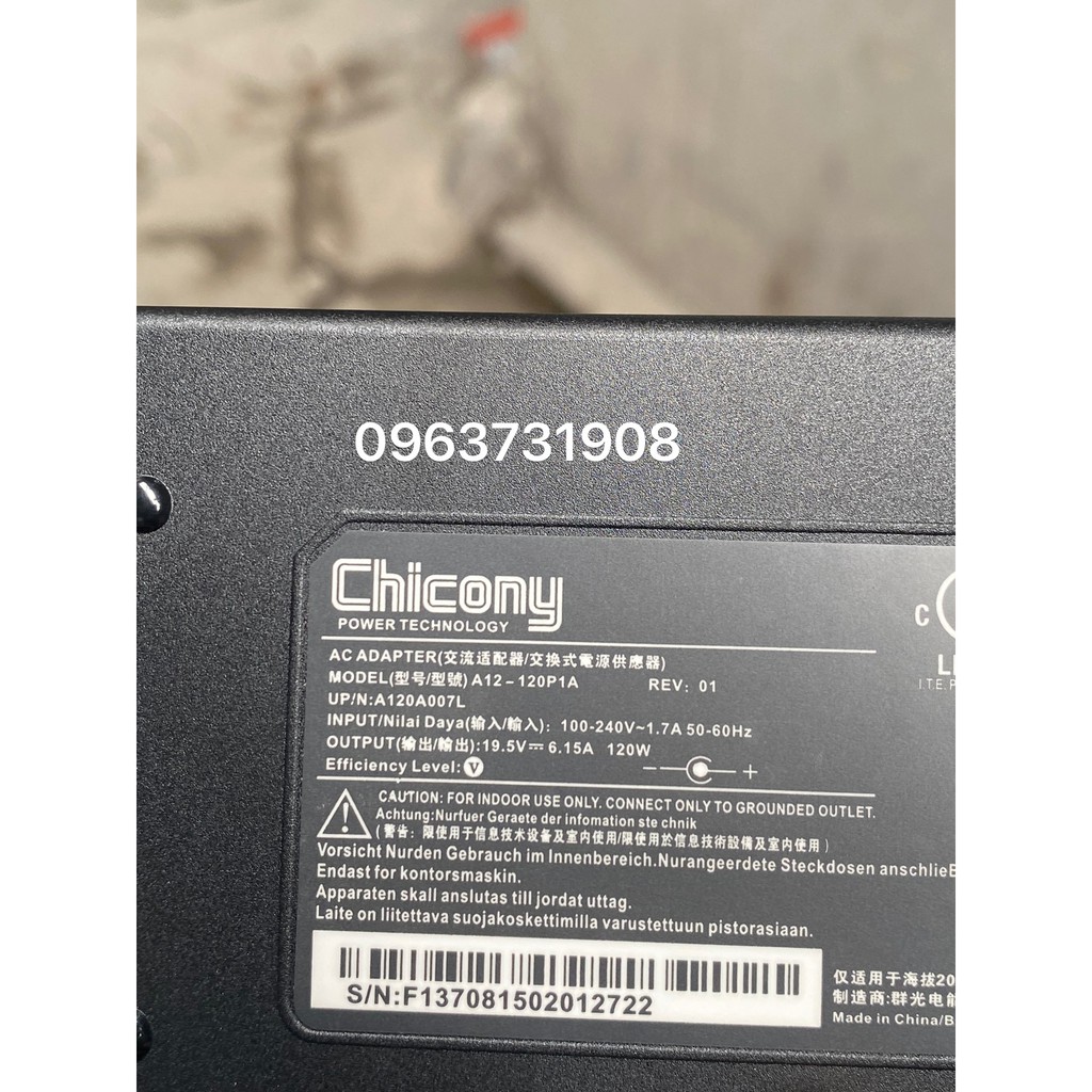 Sạc laptop MSI Chicony 19.5V-6.15A 120W chính hãng