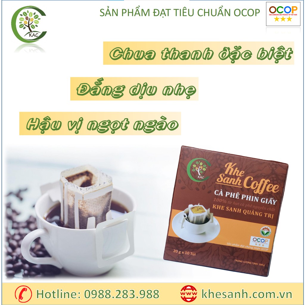 [Hộp 10 Túi lọc] Cà phê rang xay nguyên chất Khe Sanh (KAC) - Cà phê sạch 100% | BigBuy360 - bigbuy360.vn