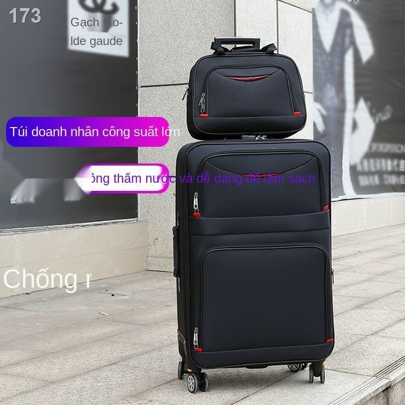 Hộp đựng hành lý nam xe đẩy phổ thông bánh 20 inch học sinh Oxford vải vali mật khẩu nữ 24