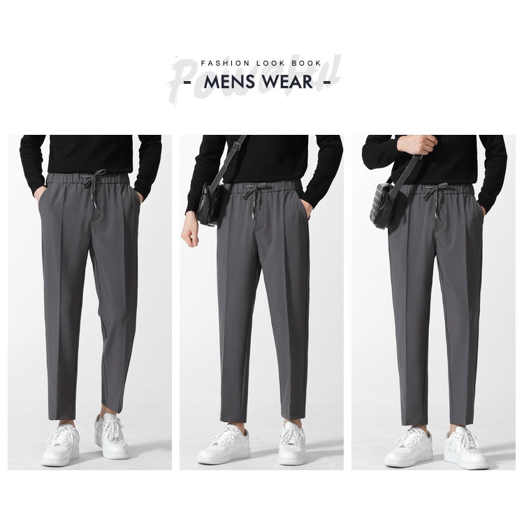 Quần âu nam cạp chun ống suông Unisex, quần baggy nam co giãn ống rộng phong cách Ulzzang QUZ