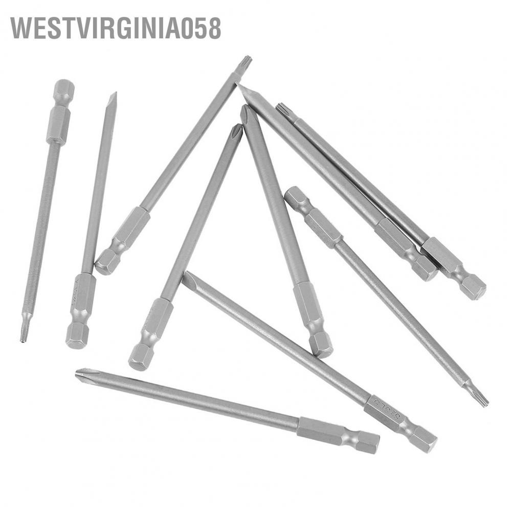 Hàng Hot Bộ sản phẩm Tua vít 10 cái 100mm 1/4 &quot;Hex Shank BST (Slotted + Cross + Security Star) Hàng giao ngayWestvirginia058