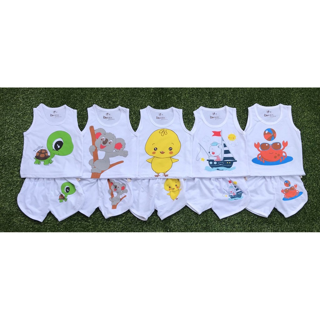 Combo 5 bộ balo chip đùi cho bé- Đồ em bé , đồ bé trai, đồ bé gái cotton 2 chiều Mẫu 1