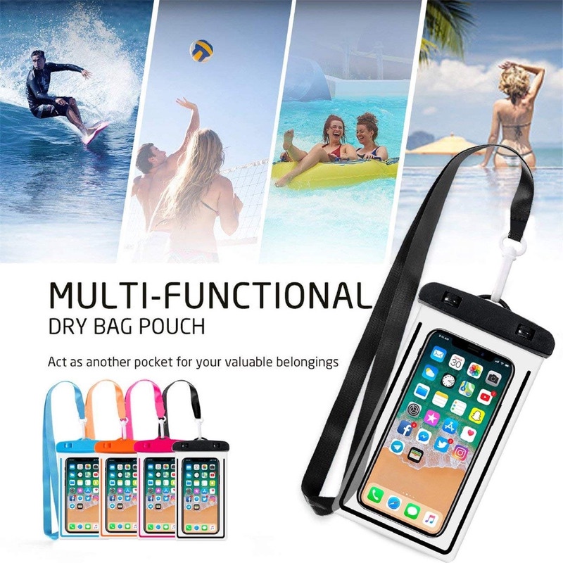 Túi Đựng Điện Thoại Chống Thấm Nước Màu Dạ Quang Cho Android Samsung Xiaomi iPhone 11 XS MAX 8 7 6 6S Plus