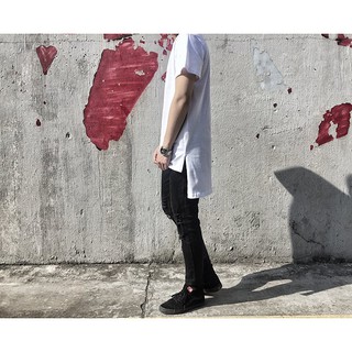 Áo Thun Longtee Layer Xẻ Tà Nam Nữ Unisex