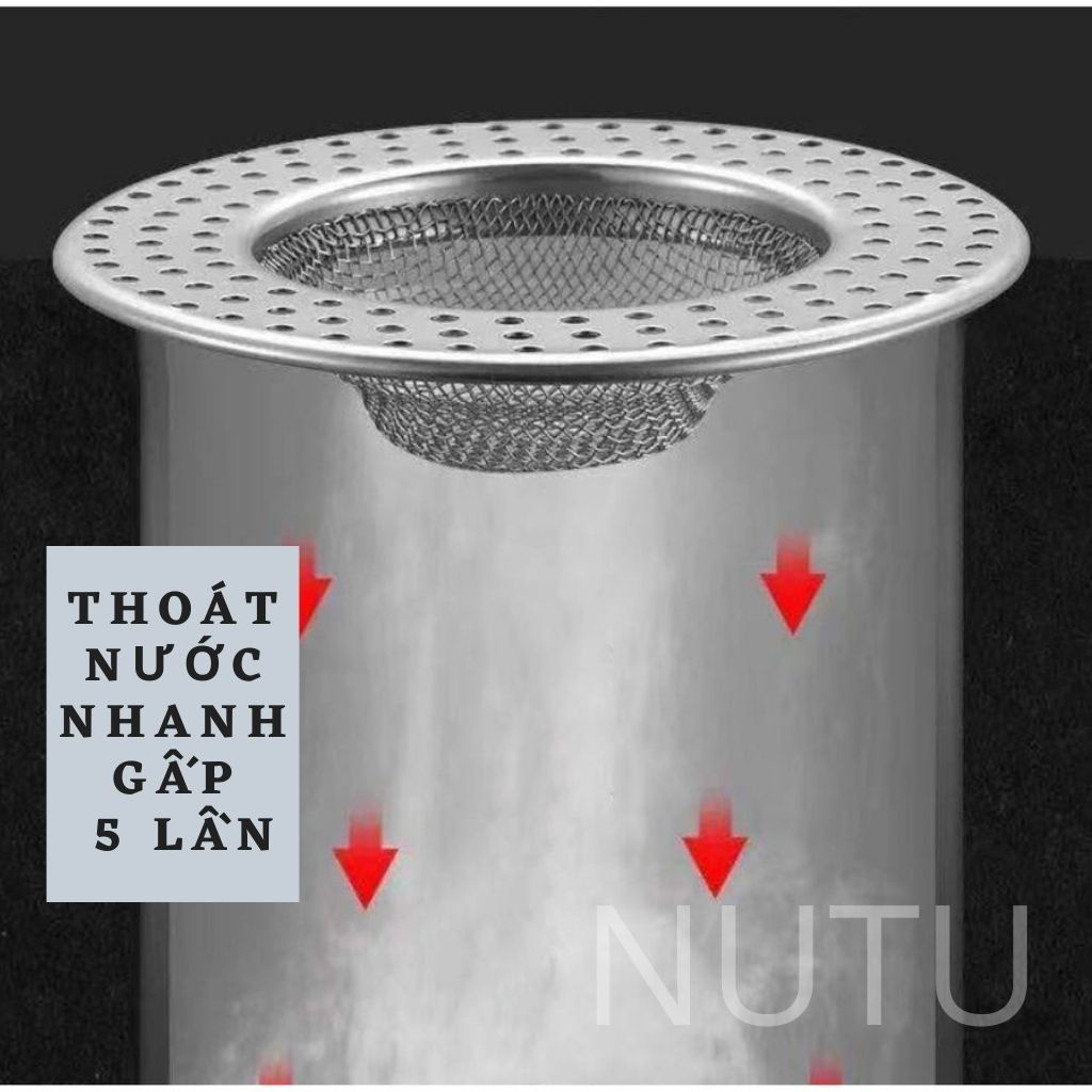 Dụng Cụ Thoát Nước Sàn Nhà Tắm, Bịt Nắp Cống Inox, Thoát Nhanh, Chặn Tóc, Lọc Rác, Chống Tắc Hiệu Quả