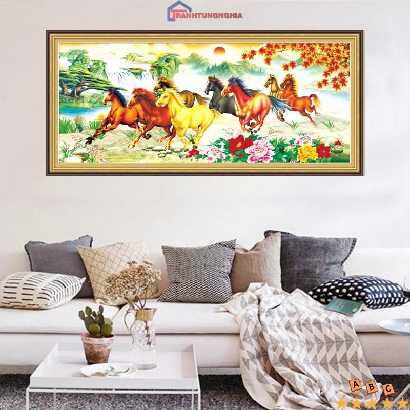 Tranh đính đá mã đáo thành công 1m10 x 50cm - 1m80 x 80cm