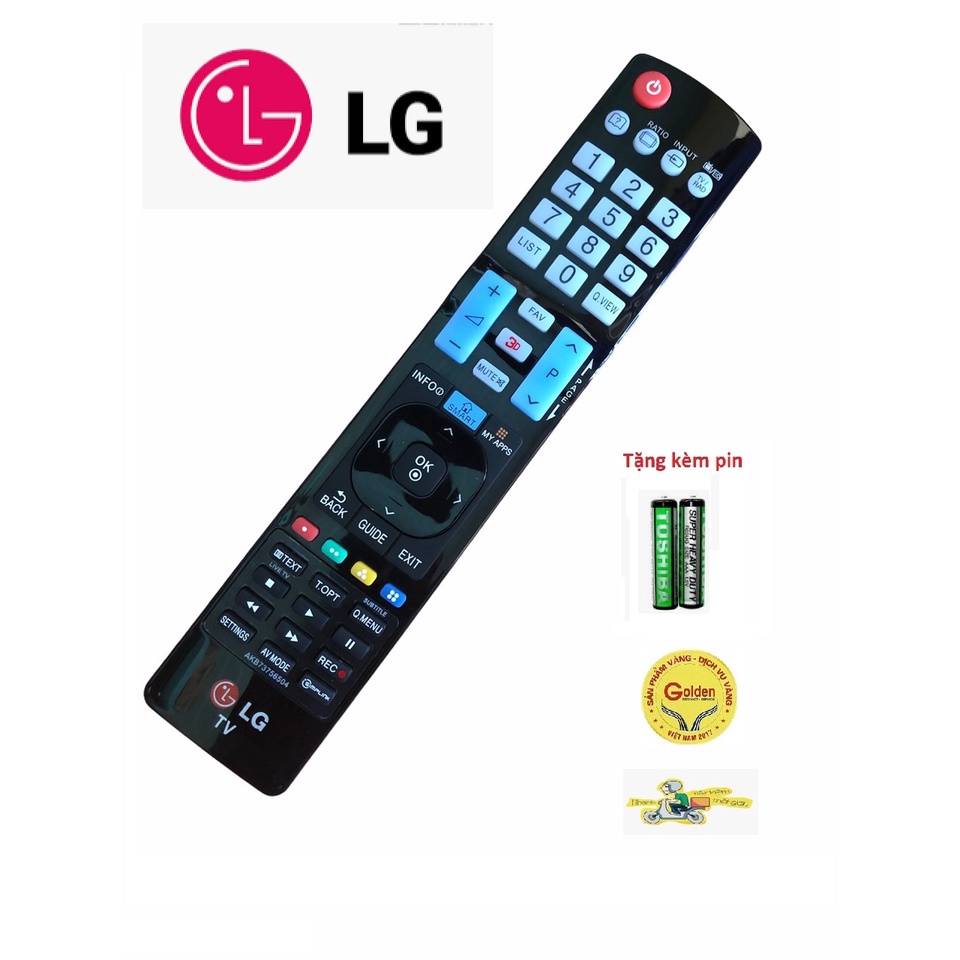 Điều khiển tivi LG AKB73756504 Xịn Đen Dài Lô Gô đỏ chính hãng zin theo máy -Tặng kèm pin - Remote LG AKB73756504