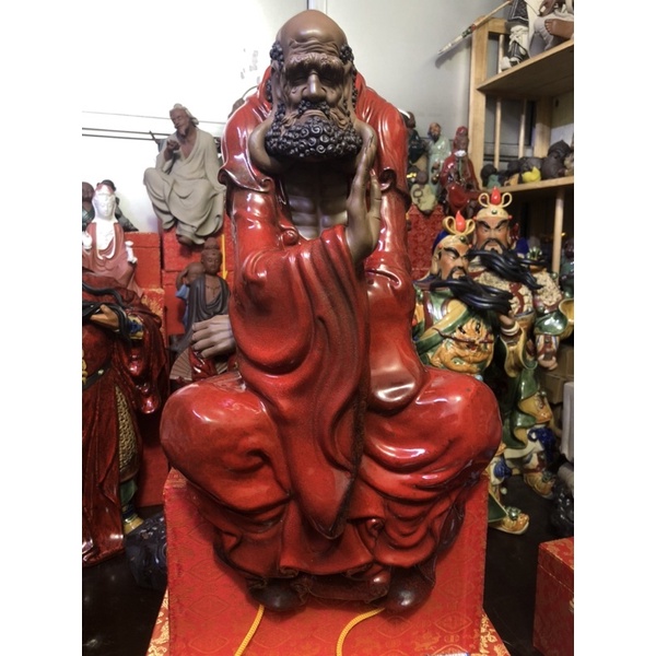 Tượng Đạt Ma gốm tử sa cỡ trung siêu đẹp sắc nét tới từng chi tiết- hàng cao cấp  thích hợp làm quà tặng
