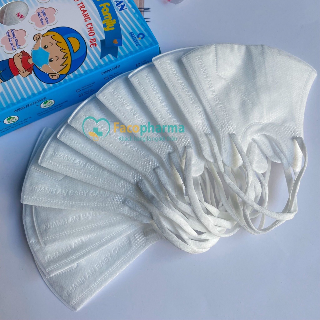 Combo 10 hộp khẩu trang cho bé 3d mask trẻ em kháng khuẩn em bé hộp 10 cái Khánh An x10KA3DC