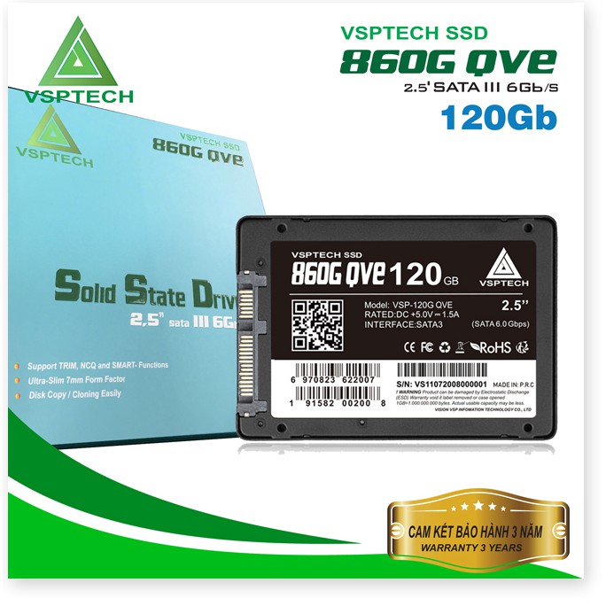 Ổ CỨNG SSD 120G VSPTECH TỐC ĐỘ CỰC NHANH MỎNG CỔNG SATA HDD MÁY TÍNH SSD HÀNG CHUẨN MẪU MỚI BÁN CHẠY