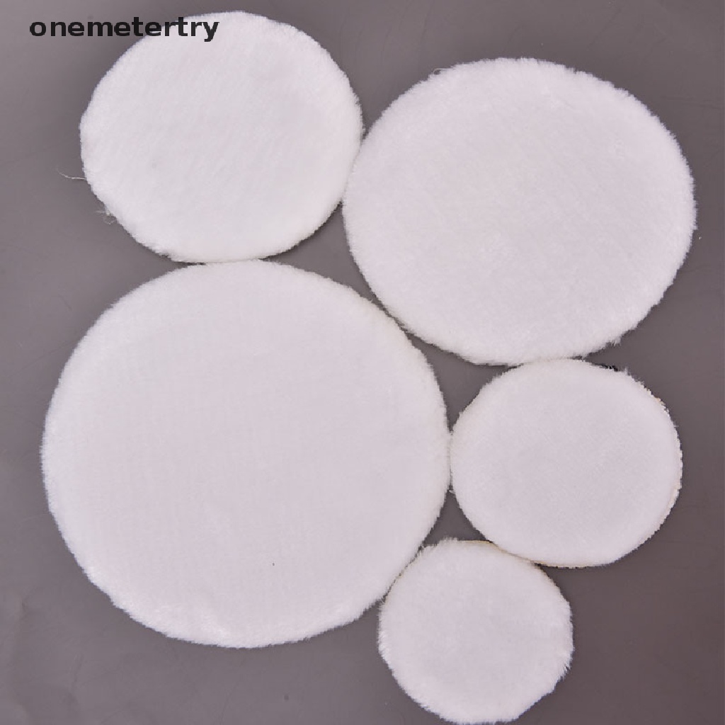 Bộ 5 Đĩa Đánh Bóng Xe Hơi Bằng Len Mềm Mại Màu Trắng Tiện Dụng