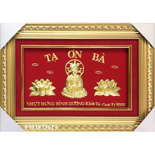 Tranh tạ ơn bà chúa xứ châu đốc dát vàng 24k