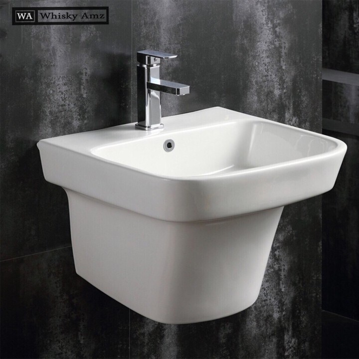 Chậu rửa lavabo liền chân tròn  kb 2803,hàng chính hãng cao cấp 3 năm bảo hành .