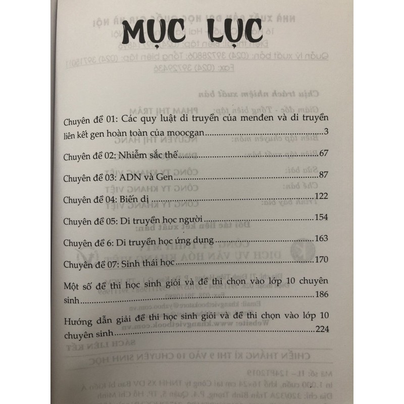 Sách - Chiến Thắng Kì Thi Vào Lớp 10 Chuyên Môn Sinh Học
