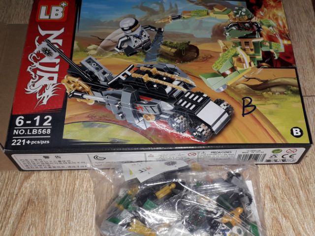 Lắp ráp 1 hộp LegoNinja xe_máy bay 568 có trên 200 chi tiết bằng nhựa ABS