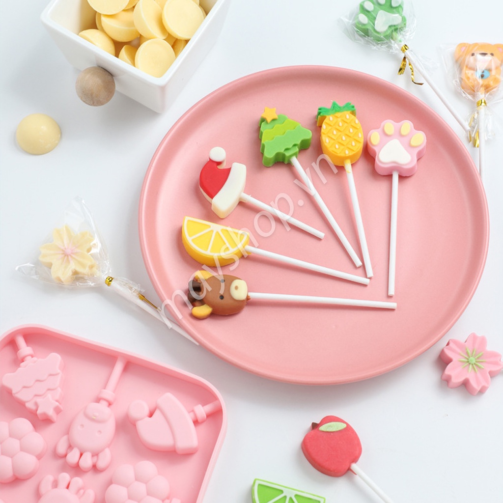 Khuôn kẹo mút silicone/ Nhiều mẫu