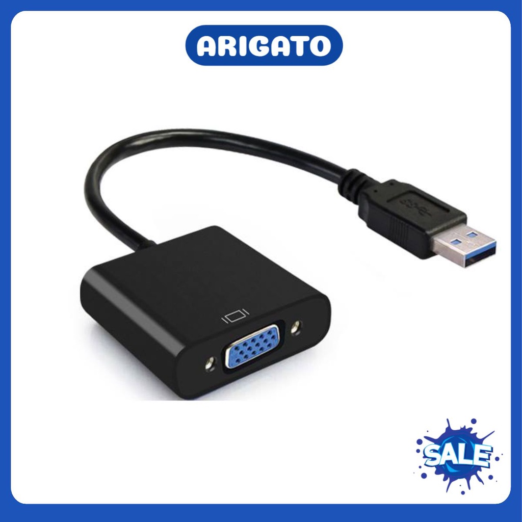 Cáp Chuyển Đổi USB to VGA HDMI USB to VGA USB to HDMI 3.0 dùng cho laptop máy tính ARIGATO