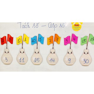 [1 bộ / 6 lọ 6 màu] LỌ CẮM 2 CỜ dạy tách gộp - Đồ Dùng Dạy Học Chân Trời Sáng Tạo