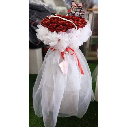 CỐT  VOAN cắm hoa  cách điệu size 20bông nhũ