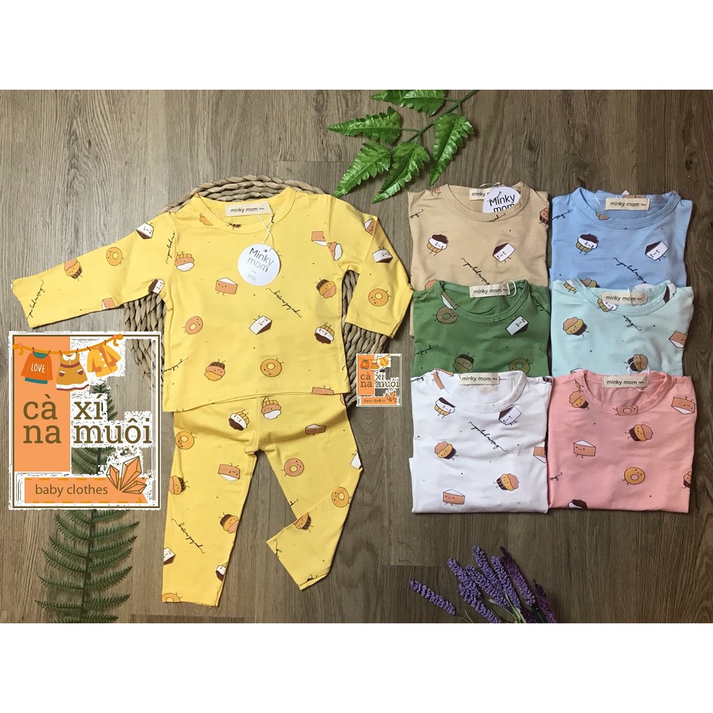 (HOTSALE) SALE [HÀNG LOẠI 1] 💖Bộ MINKY MOM💖 thun lạnh dài tay cao cấp hoạ tiết huơu sang xịn bé trai, bé gái