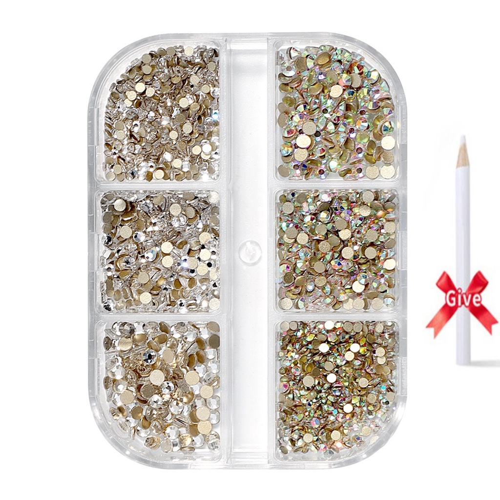 MONJA Bộ Đá Pha Lê Nhiều Kích Cỡ Trang Trí Móng Tay Nghệ Thuật