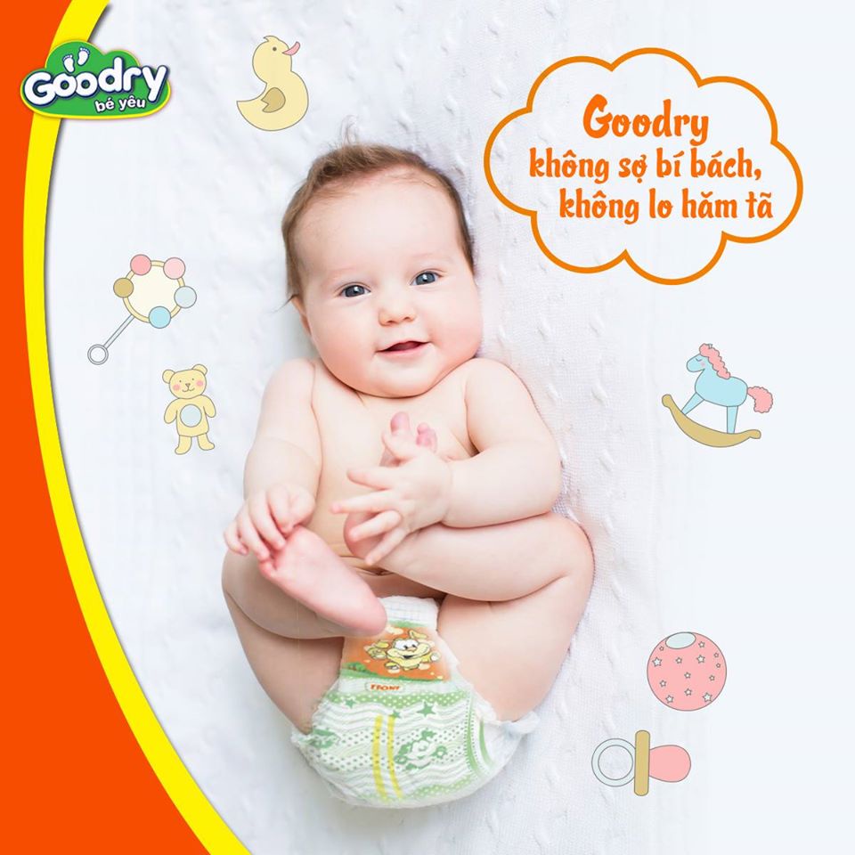 [Tặng 8] Tã quần goodry công nghệ nhật bản size M60 tặng 8 miếng ( 5-10kg )