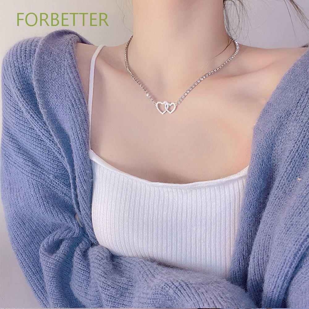 Vòng cổ choker mặt trái tim đôi nhiều màu sắc phong cách Hàn Quốc cổ điển cho nữ