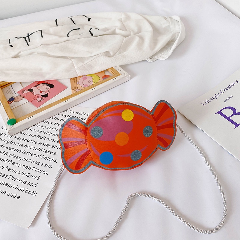 Túi Đeo Chéo Một Bên Vai Kích Thước Nhỏ Màu Kẹo Dễ Thương Phong Cách Công Chúa Nước Ngoài Cho Bé Gái