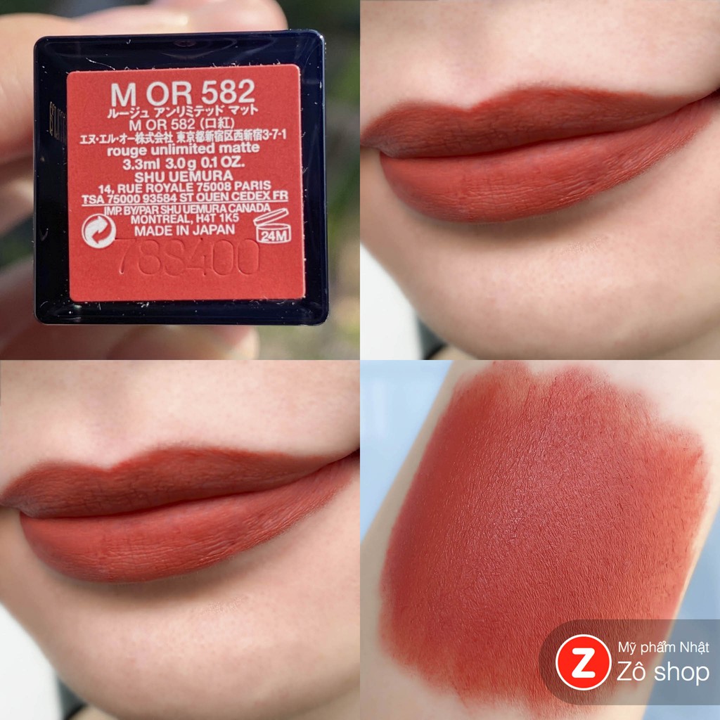 [M OR 582] Son lì Shu Uemura Rouge Unlimited Matte - M OR 582 - cam đất sáng