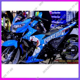 Tem Xe Satria, Raider Mẫu Doraemon Cực Dễ Thương Xanh Trắng