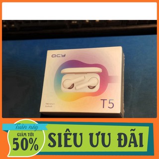 NGÀY SALE Tai nghe Bluetooth QCY T5 trắng + Túi đựng tai nghe QCY $$$