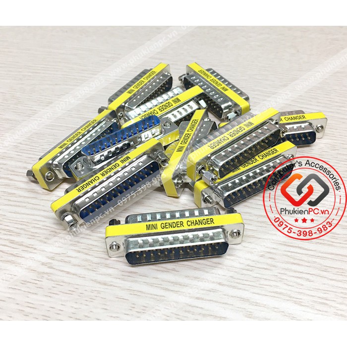 Đầu nối DB25 Male to Male, nối 25Pin đực sang đực. Sửa dụng nối 2 cáp COM DB25, LPT lại với nhau, cho máy công nghiệp