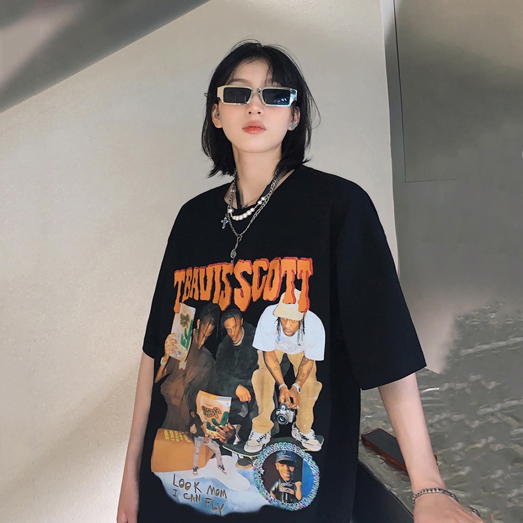 Áo Thun TRAVIS SCOTT Form Rộng Nam Nữ Unisex Phong Cách Đường Phố Nelly - Áo phông tay lỡ Ulzzang Leevin Store